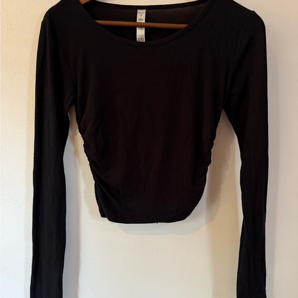 ALO Yoga | Tops | Alo Yoga Gather Long Sleeve Top In Black | Poshmark